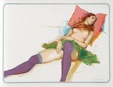 SLEEPING GIRL by American artist Jim Jonson American (1928–1999) Signed in Penci