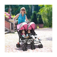 HOMGX Lightweight Double Stroller, Easy Fold Baby Stroller with 5-Point Safet...