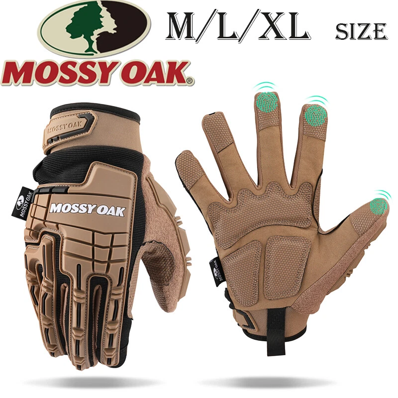 Mossy Oak XL/L/M Rubber Guard Tactical Gloves Touch Screen Airsoft Army Gloves
