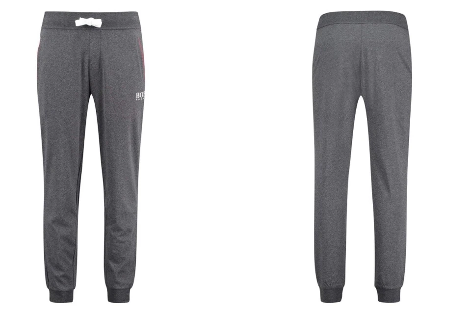 Nuevo Hugo Boss hombre pantalones de chándal gris pantalones athleisure salón pantalones para correr Foto 2 de 4
