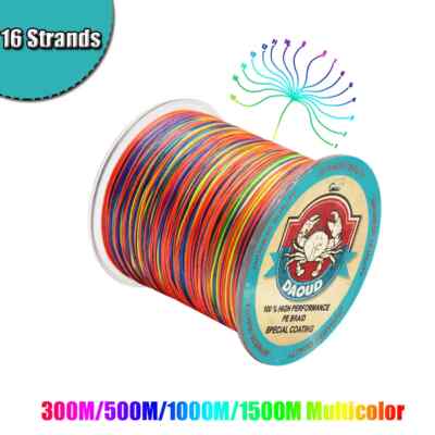 Lot Braided Fishing Line Strands PE Braid Multicolor Super Power Multifilament