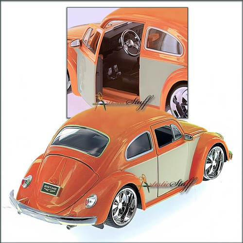 Volkswagen Beetle 1959 techo rígido 1/24 coche diecast naranja brillante Jada - Imagen 4 de 4