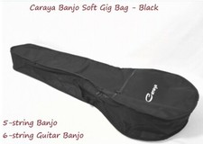 Caraya Soft Banjo Bag for 5-String,6-String Banjo w/Backpack Straps  Handle
