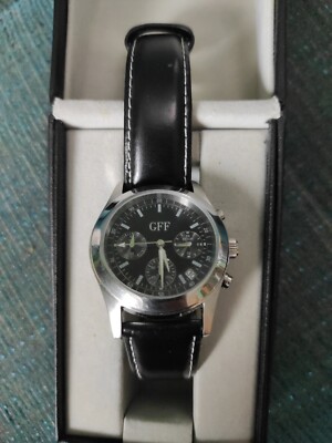 GFF Herrenarmbanduhr, Chronograph schwarz silber , neu 