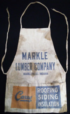 VTG ANTIQUE MARKLE INDIANA NAIL APRON LUMBER CO ADVERTISING CAREY ROOFING l