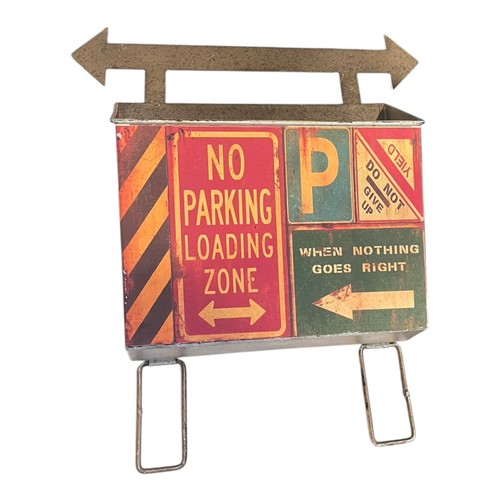 Multicolor Galvanized Hanging Metal Wall Pocket Storage Mail Keys Parking Signs - 第 1/9 張圖片