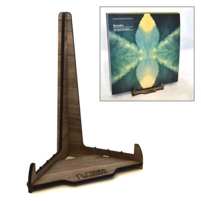 Walnut Vinyl Record Storage Holder Display Mini Stand Now Playing for 10 Records