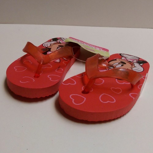 Chanclas Sandalias de playa Disney Minnie Mouse Corazones Rojo Toddler Niños Niñas 5/6 - Imagen 3 de 6