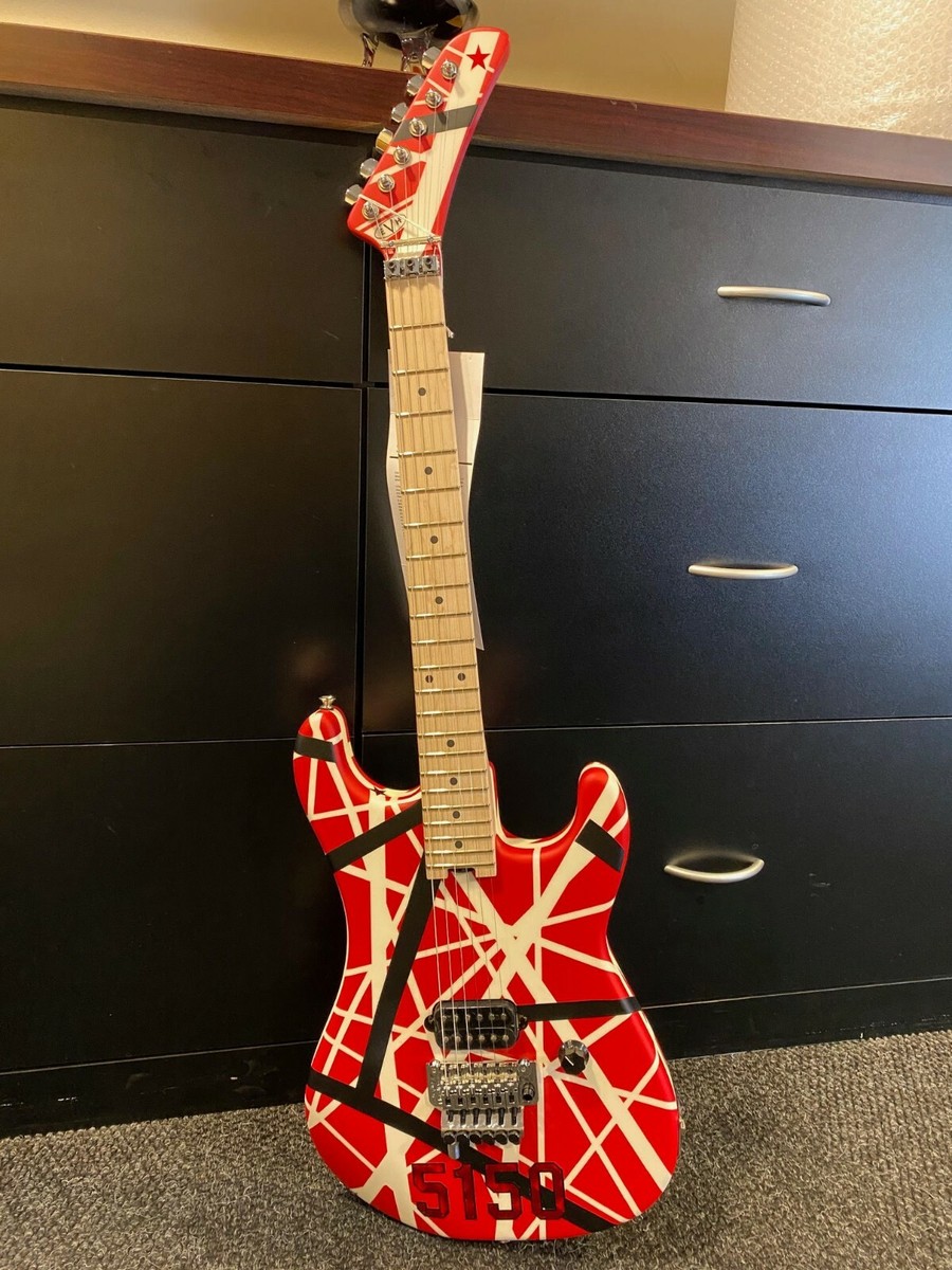EVH Striped Series 5150 Red Black White Electric Guitar Van EVH Striped Series 5150 Red Black White Electric Guitar Van