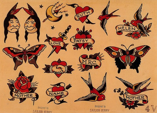 Hearts Butterfly Indians Mother Birds Patsy Helen Sailor Jerry Flash Art 11x17 Ebay