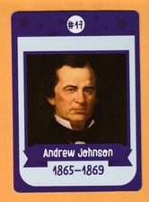 Andrew Johnson Presidents Flash Trading Card #17 Raleigh North Carolina