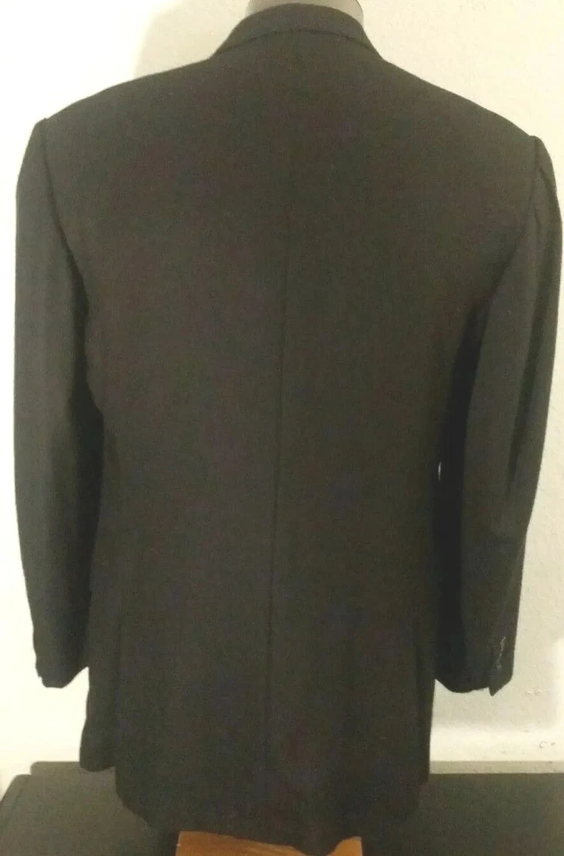 Chaqueta Abrigo Para Hombre Enrico Isaia Napoli Negra Dos Botones A Medida 50 EUR 40R COMO NUEVA Foto 4 de 4