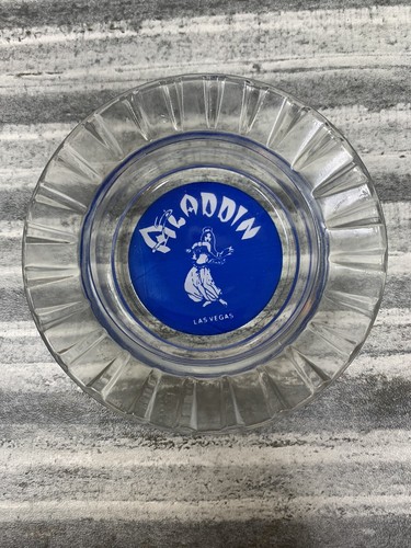 Posacenere souvenir vintage *ALADDIN* Las Vegas, NV famoso hotel e casinò in vetro - Foto 2 di 3