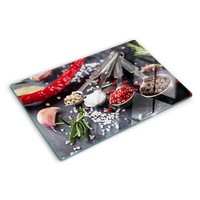 Glas-Herdabdeckplatte Ceranfeldabdeckung Spritzschutz 80X52 KräUter Und GewüRze