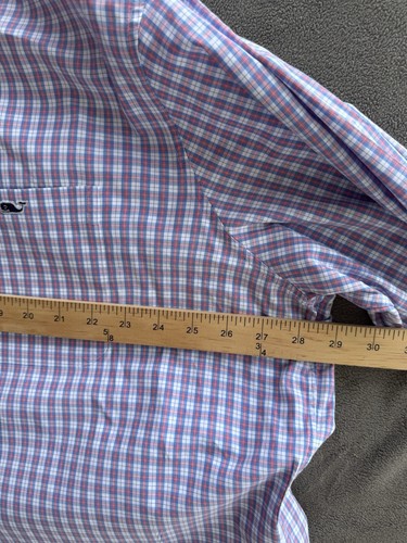 Vineyard Vines Classic Shirt Cotton Blue /Pink Check Cotton Dress Shirt 2XL - Picture 7 of 8