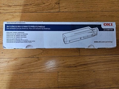 OKI 45807105 Black Genuine Original Toner for B412 B432 B512 MB472 MB492