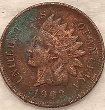 1903 Indian Head Cent Penny 1C - F/VF - #14009