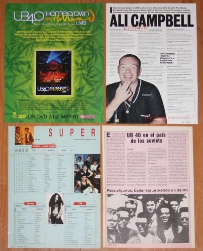 UB40 magazine clippings 1980s/00s Ali Campbell British UK pop band cuttings