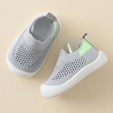 Baby Mesh Knit Sneakers, Breathable Slip-On for Toddlers 0-3T