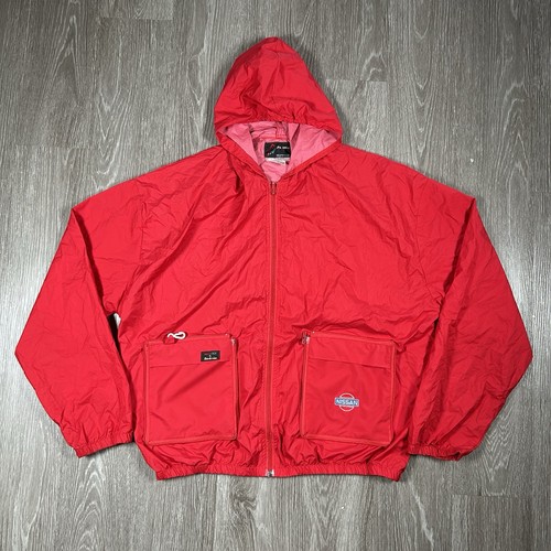 Vintage 90s Nissan Micro-Tex By Pro-Active Windbreaker Jacket, Men's, Large, Red