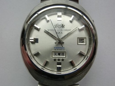 Orient men s wristwatch weekly auto automatic self winding oval case