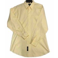 Jos A Bank Traveler Mens 16 33 Dress Shirt Yellow Button Down Long Sleeve NEW