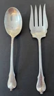 SET WALLACE GRAND COLONIAL STERLING SILVER SERVING SPOON AND FORK 179 GRAMS