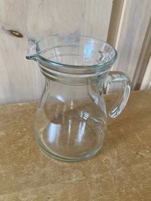 Vintage Small Cerve Clear Glass Carafe/Pitcher  2 deer logo 5.5 inches tall