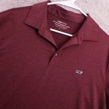 Vineyard Vines Performance Polo Shirt Mens Large OTG Sankaty Maroon Stretch L