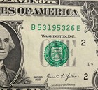 $1 bill ~5-3-1953 birthday or anniversary note.  fancy serial number. Circulated — photo 1