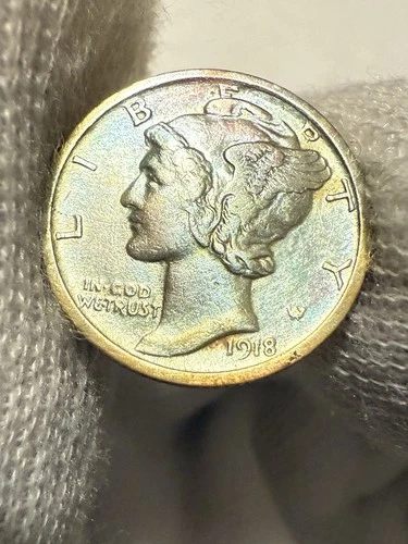 1918S US Mercury SILVER Dime! Choice Lustrous AU! Old US Coin!