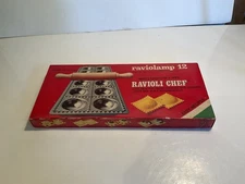 Vintage Raviolamp 12-Piece Ravioli Maker Made In Italy In Box With Rolling Pin
