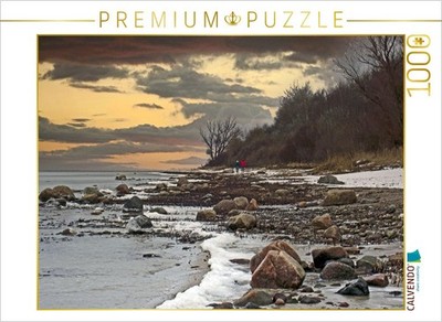 CALVENDO Puzzle Strandwanderung durch das Eis und den Schnee an der Wismarer Buc