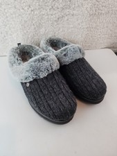 Skechers Womens Bobs Clog Slipper Faux Fur Lined Charcoal Size 6