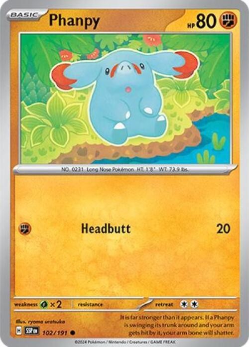 Phanpy - 102 - SVSUS 102 Pokemon - Light Play