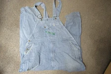 Vintage Key Imperial Overalls Mens 44x32 Blue White Hickory Stripe Bib Workwear