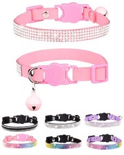 Aecllcea Cat Collars for Girl Cats with Rhinestone Soft Velvet,Breakaway Cat ...