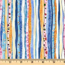 Wild Waters Dotty Stripe05486MU 100% Cotton Fabric By half yard