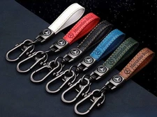 Car Metal+Leather Keychain Key Ring Key Chain Gift Key Holder for Mercedes Benz