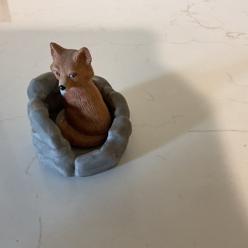 Retro 1984 Franklin Porcelain Woodland Surprises Fox  Jacqueline B Smith
