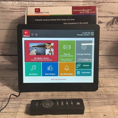 Pix-Star Fotoconnect XD Wi-Fi 10'' Digital Photo Frame w/ Remote in Original Box