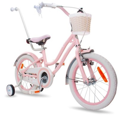 SUN BABY Heart Bike Kinderfahrrad für Mädchen 16 Zoll, ab 4 Jahre, mit Stützräde