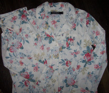 NWT Ralph Lauren Ivory/Blue/Pink FLORAL JERSEY SOFT KNIT Pajama Set Women's S