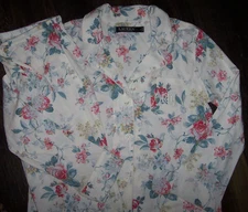 NWT Ralph Lauren Ivory/Blue/Pink FLORAL JERSEY SOFT KNIT Pajama Set Women's L