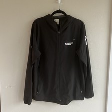 VUORI Jacket Men L Black Hooded Trainer Shell Lightweight Performance Branded