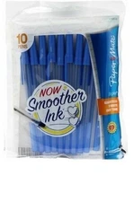 10 x Paper Mate Write Bros Stick Ballpoint Pens, Medium Point 1.0mm, Blue Ink