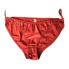 Vintage High Cut Satin Panties - Red Liquid Shine - Size 6/M - 80s 90s Retro