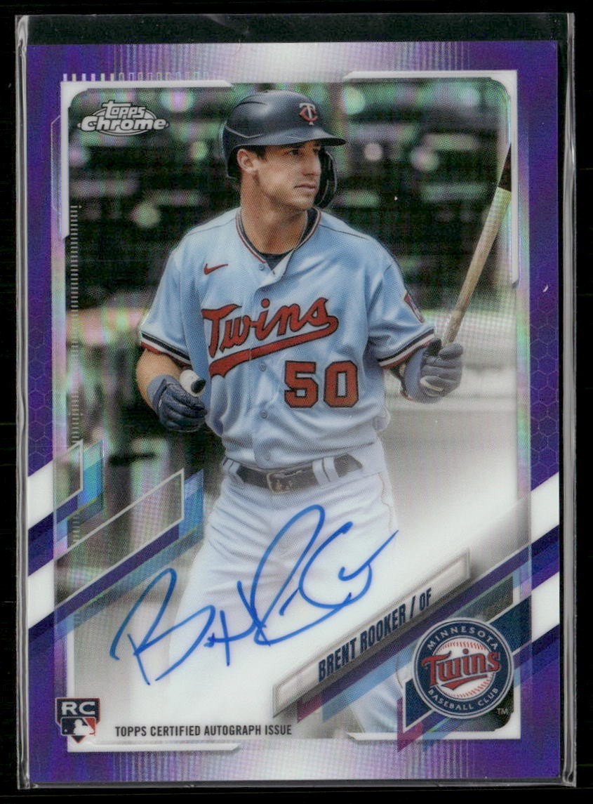 2021 Topps Chrome - Rookie Auto Brent Rooker #RA-BR Purple Refractor /250 