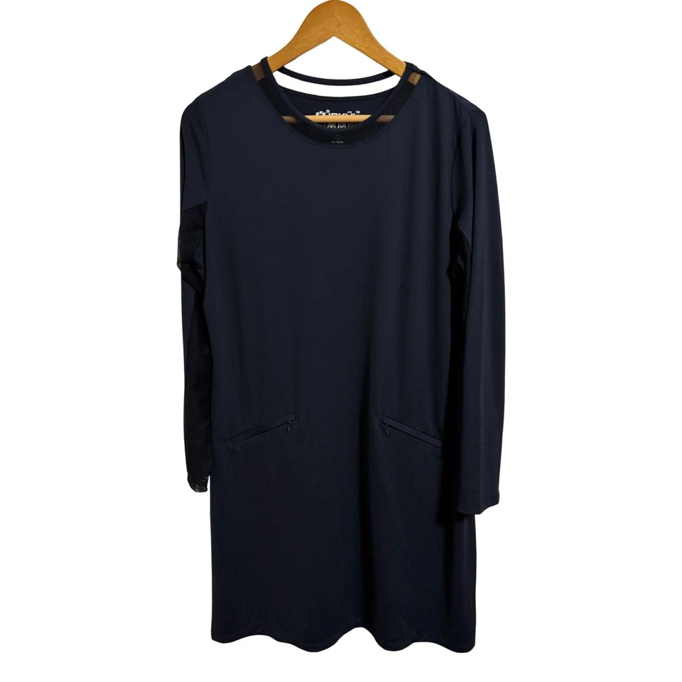 IBKUL Damen Tenniskleid dunkelblau Langarm UPF 50+ Sonnenschutz Large - Bild 2 von 4