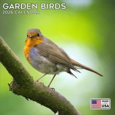 Garden Birds Calendar 2026 Cute Animal Wall Calendar - Made in the USA!